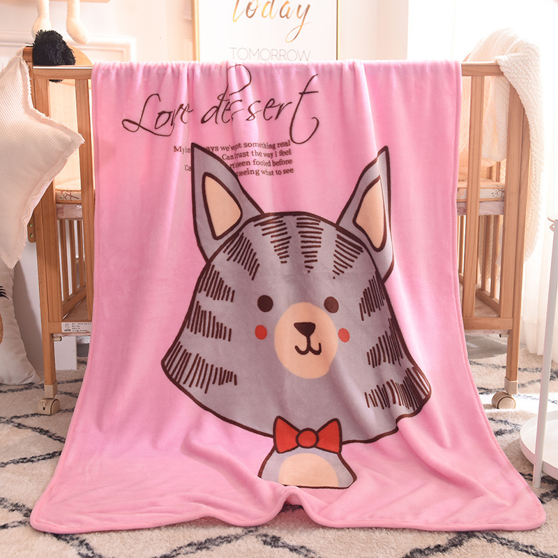 Manta pequeña de franela de una sola capa Manta de bebé de lana de coral Manta de regalo Manta de bebé Manta de comercio exterior para niños transfronterizos