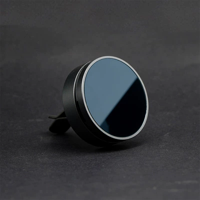M206 Mirror Car Fragrance Metal Air Vent Perfume Car Perfume Aluminum Alloy Diffuser with Wooden Scent (Car Perfume Aromatherapy) - dark-gray-including-packaging-box-2-fragrance-tablets-forest