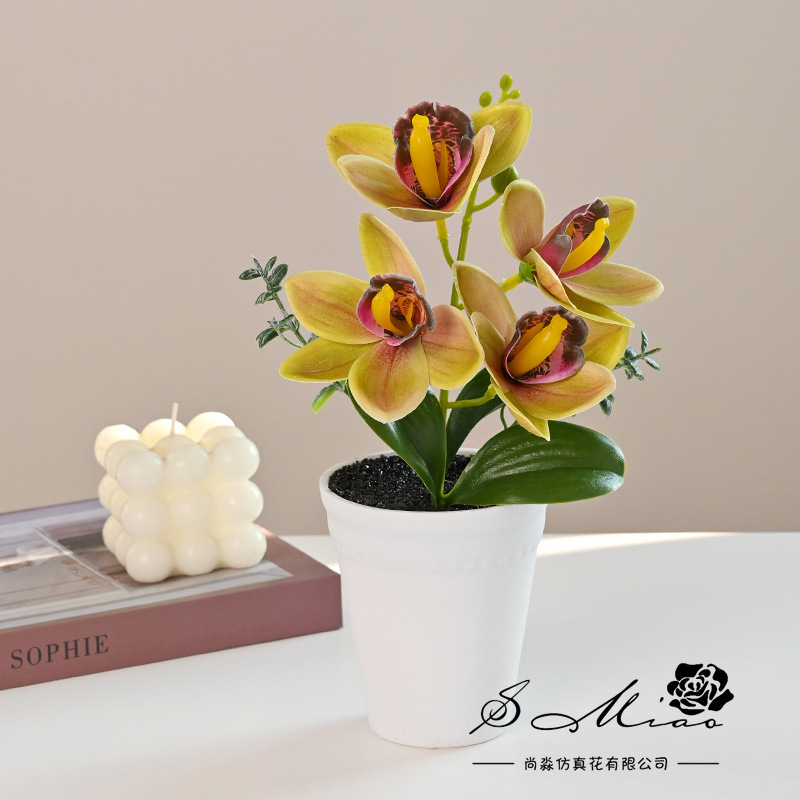 Flores falsas impresión 3D película Huilan bonsai simulación flor de moda creativa decoración planta artificial simulación maceta