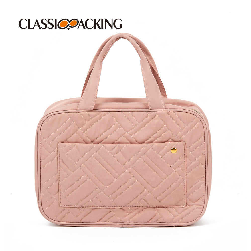 Bolsa de almacenamiento de herramientas cosméticas multifuncionales al por mayor de fábrica de gran capacidad impermeable material de viaje portátil simple bolsa de cosméticos