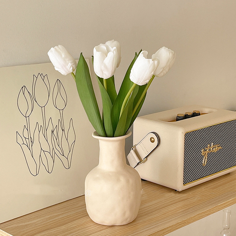 Ins Tulip flor artificial decoración de la sala de estar flor artificial Flor de plástico mesa de comedor decoración del hogar suministros florales