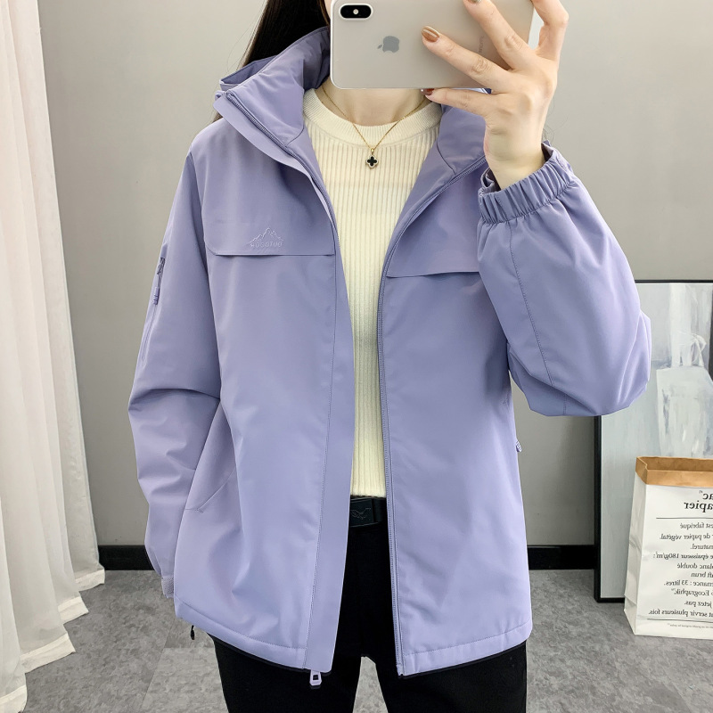 Outdoor Trendy Brand Single-Layer Jacket Women's Jacket Windproof Warm Short Jacket Casual Windbreaker Mountaineering Clothing Spring & Fall