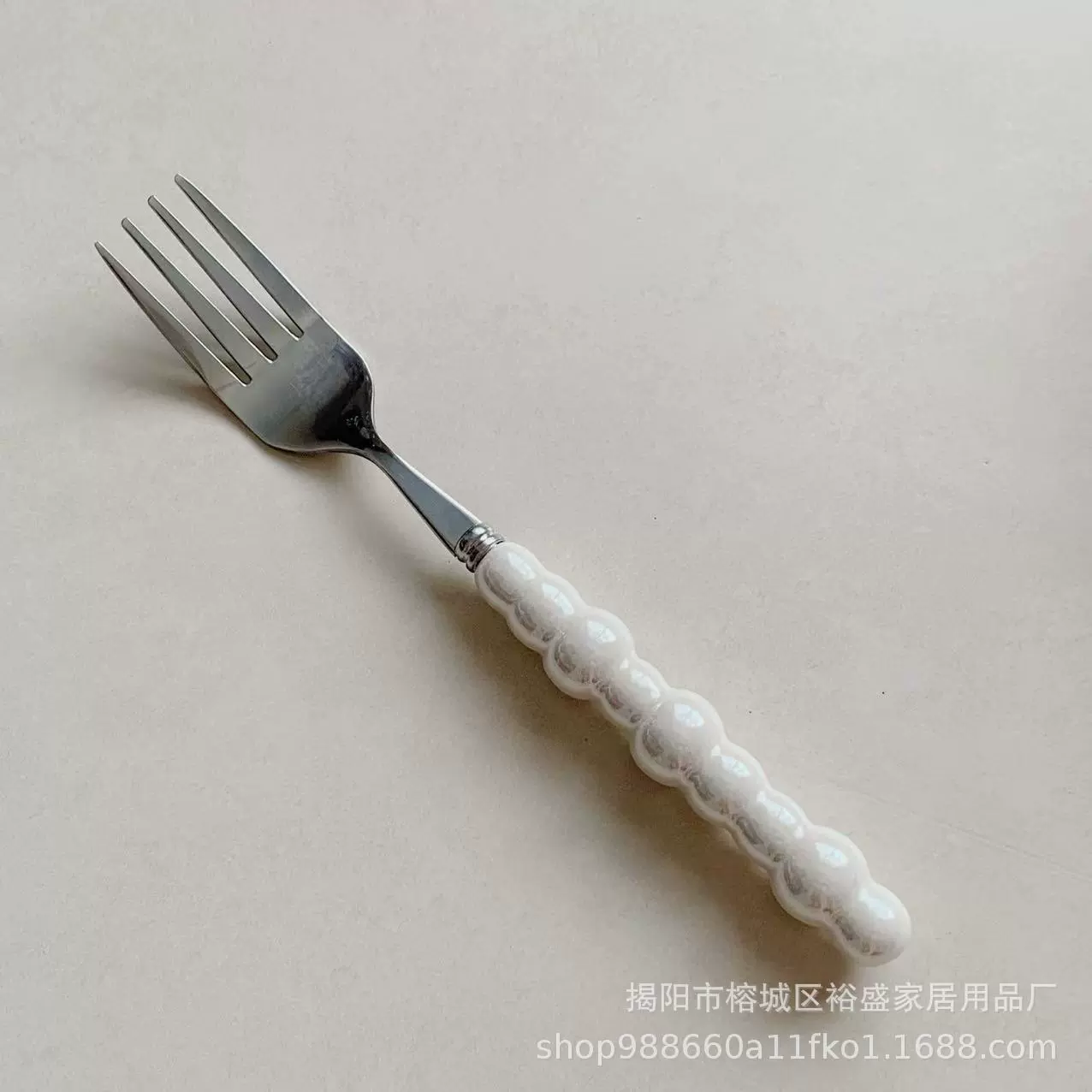 Ceramic tableware pearl stainless steel, set, spoon, fork, light luxury style, home decor