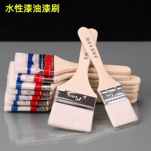 Water-based silk brush with wooden handle, water-based paint brush with soft bristles, latex paint brush, fine-bristle silk brush, manufacturer wholesale