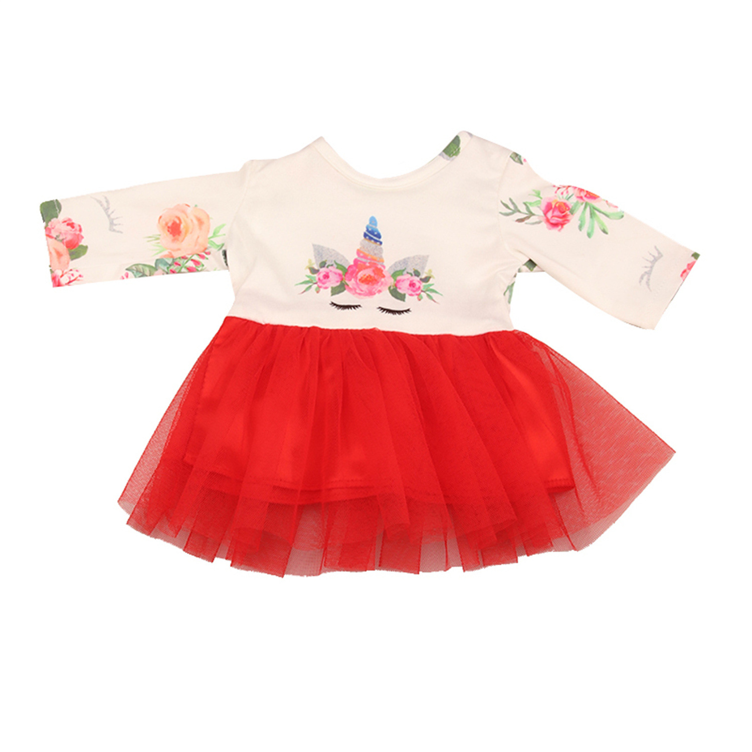 18 pulgadas American Girl Doll Casa de juegos Venta caliente Falda de gasa de unicornio 43cm Ropa de muñeca de renacimiento Falda de gasa de color