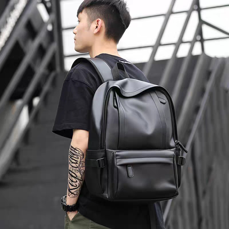 Mochila impermeable de PU para hombre, bolso para portátil de gran capacidad, ideal para desplazamientos, viajes de negocios y universidad._voghion.com