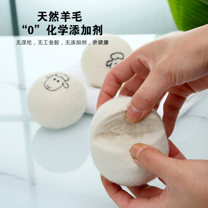Venta al por mayor transfronteriza de la fábrica directa de la bola de lana de secado anti-estática anti-cuerda secadora Bola de fieltro