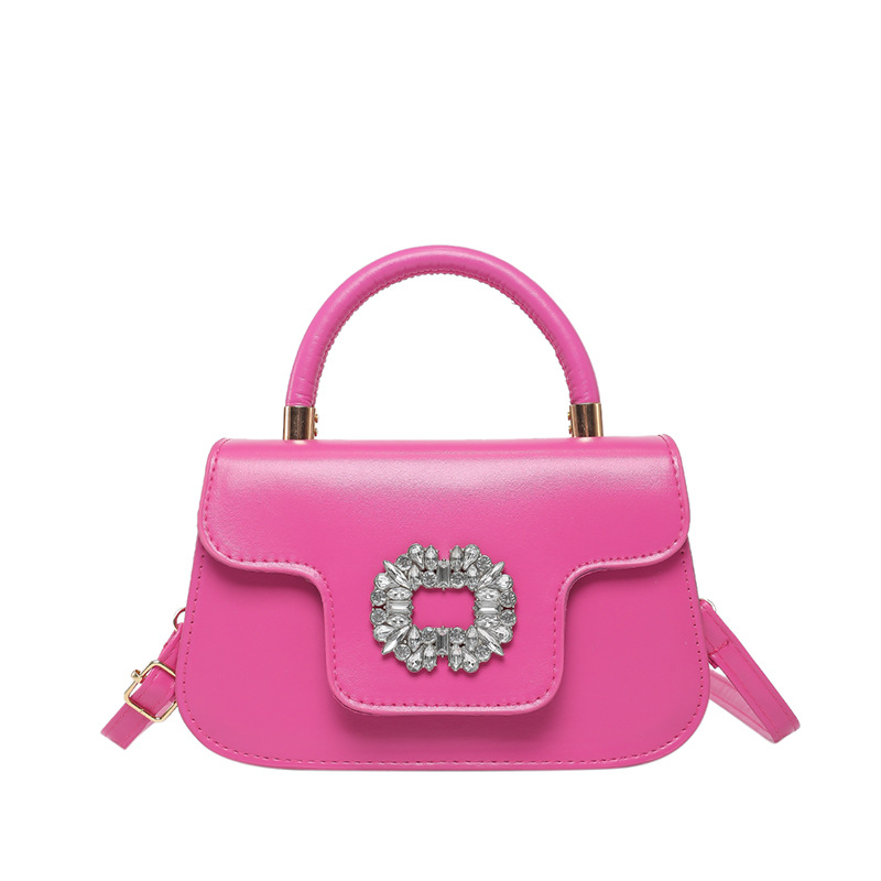 Bolso de hombro de moda con diamantes bolso cuadrado primavera y verano 2025 nuevo bolso de color caramelo bolso de tela extranjero