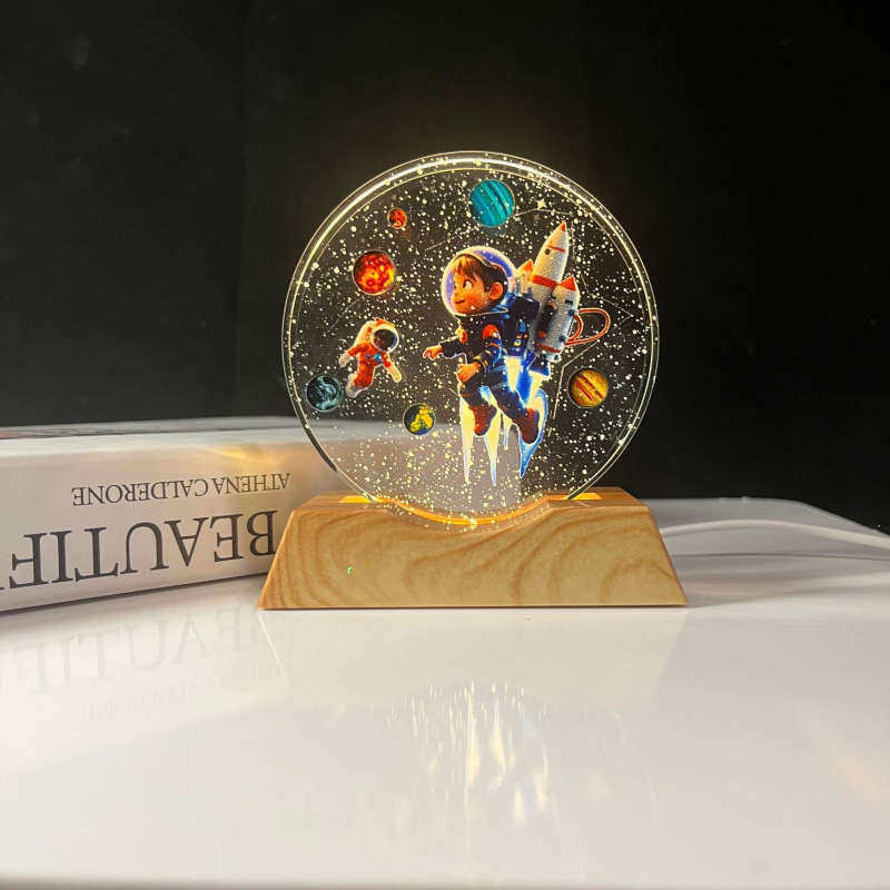 跨境热款发光水晶球小夜灯3D内雕情人节圣诞创意礼物|undefined