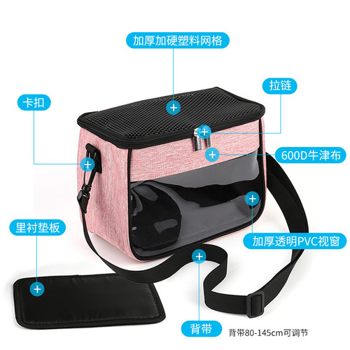 Amazon cross-border small pet outing bag portable windproof shoulder bag crossbody pet bag hamster cage