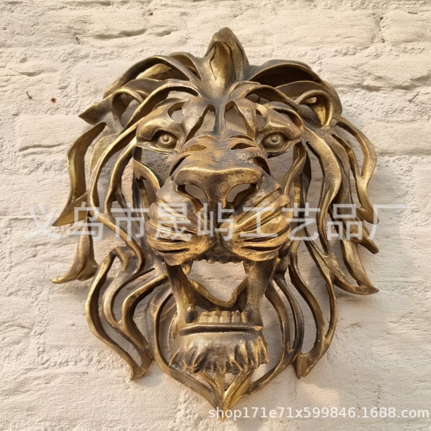 跨境专供狮子壁挂雕像雕塑 Lion Head Wall Mounted Art现货批发