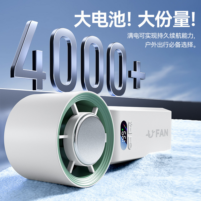 2025 高速冷却氷ファンミニポータブル折りたたみ充電式ファン首に掛けることができ大容量と強風|undefined