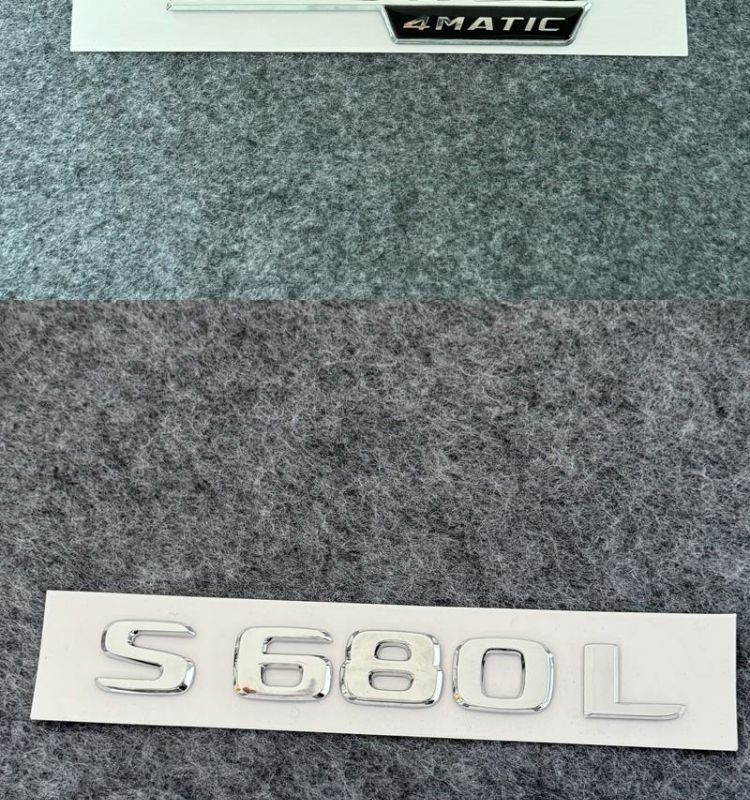 Mercedes-Benz car emblem, rear badge, E/C-Class, E300L/GLC/GLE/AMG/260L, alphanumeric and English lettering
