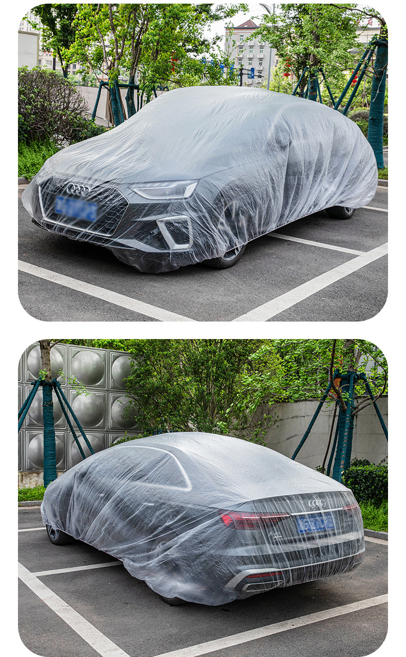 Disposable Car Cover, Transparent Car Cover, Pe Film Rainproof Cover, Outdoor Car Waterproof and Dustproof Cover