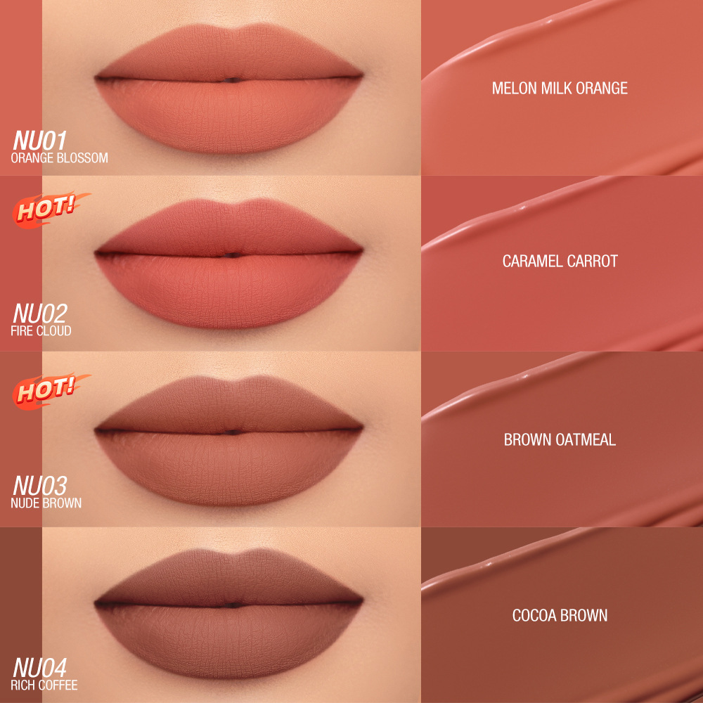 O.two.o Silky Smooth Matte Lip Gloss, Long Lasting Non Stick Glaze_voghion.com