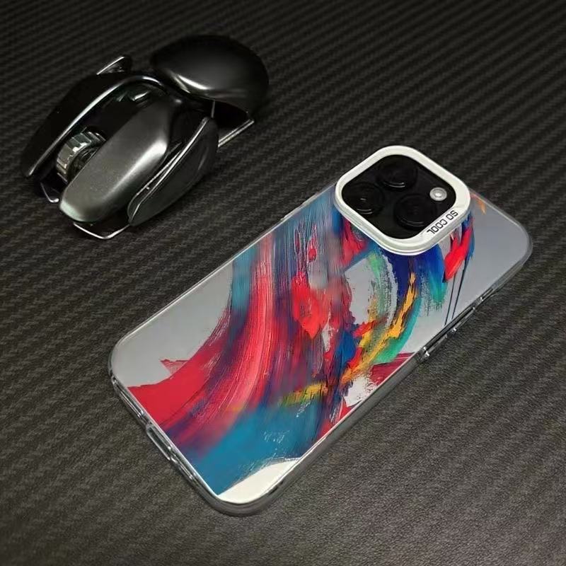 Nueva personalidad salpicada de tinta para iPhone 16 funda para teléfono móvil Apple 15promax/14 anti-caída 13pro12 Europa y América