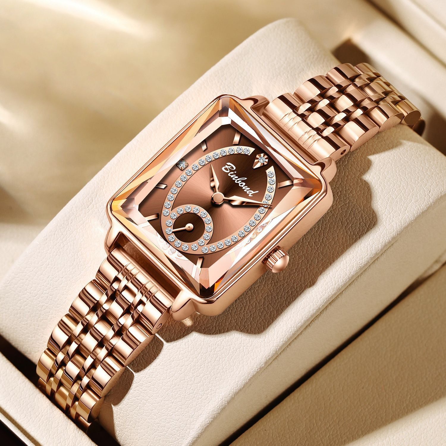 Binbond Douyin Live Broadcast Popular Luxury High-End Women's Watch Waterproof Steel Band Women's Watch Wholesale