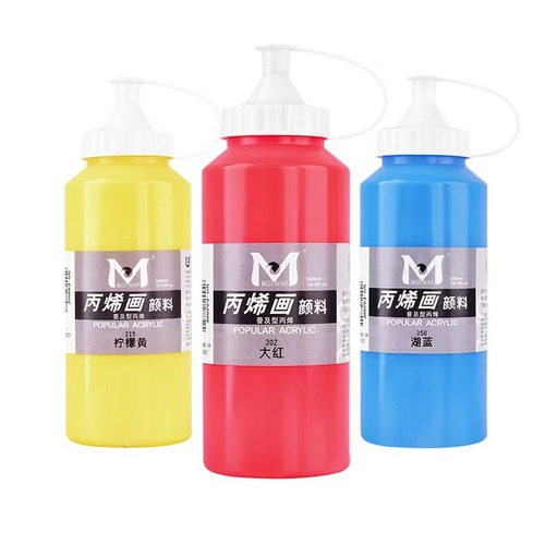 Meibangqifu 500ml acrylic paint large-capacity squeeze bottle DIY wall painting hand-painted paint waterproof and non-fading