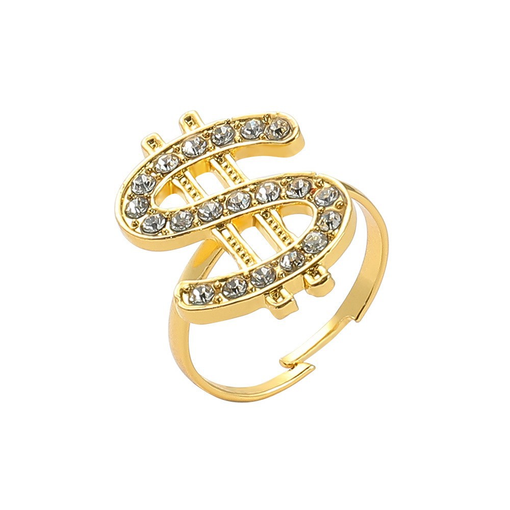 Hot selling US dollar necklace hip hop personality trend necklace, diamond studded US dollar rotating pendant necklace_voghion.com