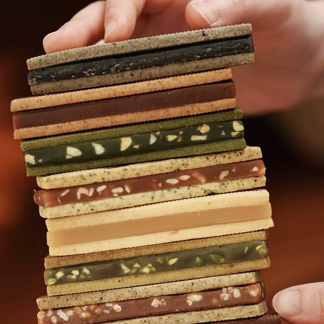 韩式焦糖拔丝夹心曲奇饼干 草莓 巧克力抹茶 2+1货源在这厂家直销