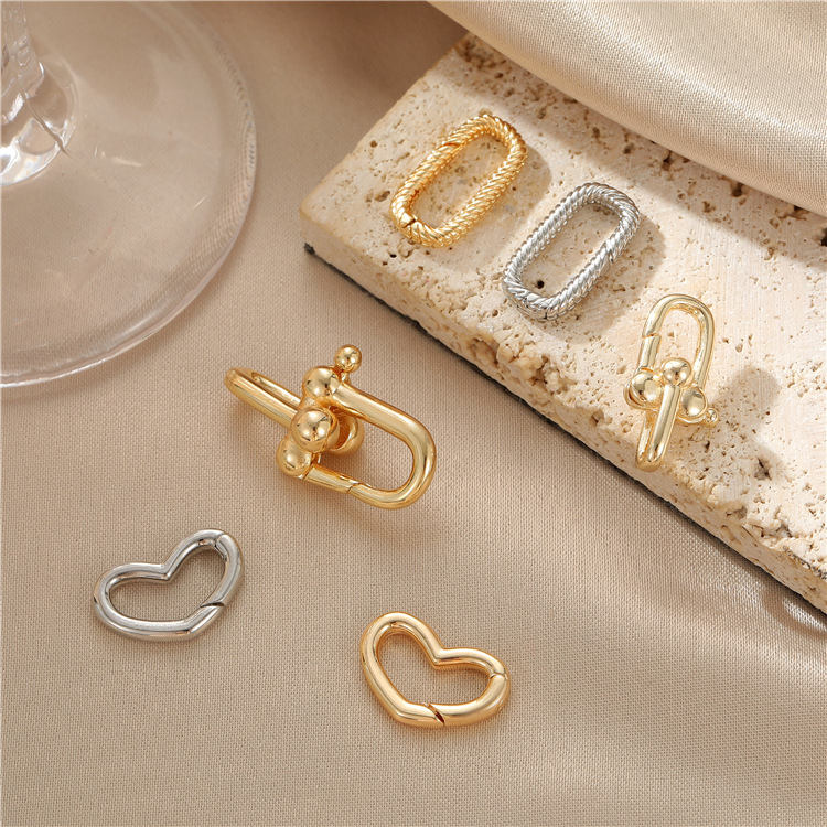 1 Piece 10.8*20mm 16*27.6mm Copper Heart Shape Solid Color Polished Connector display picture 2