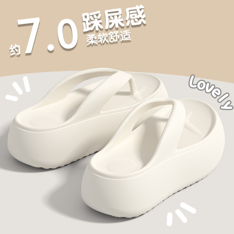 Eva Flip-Flops Women's New Summer Outer Wear Fashionable Non-Slip Slippers Indoor Home Heightening Flip-Flops Thick-Soled Slippers