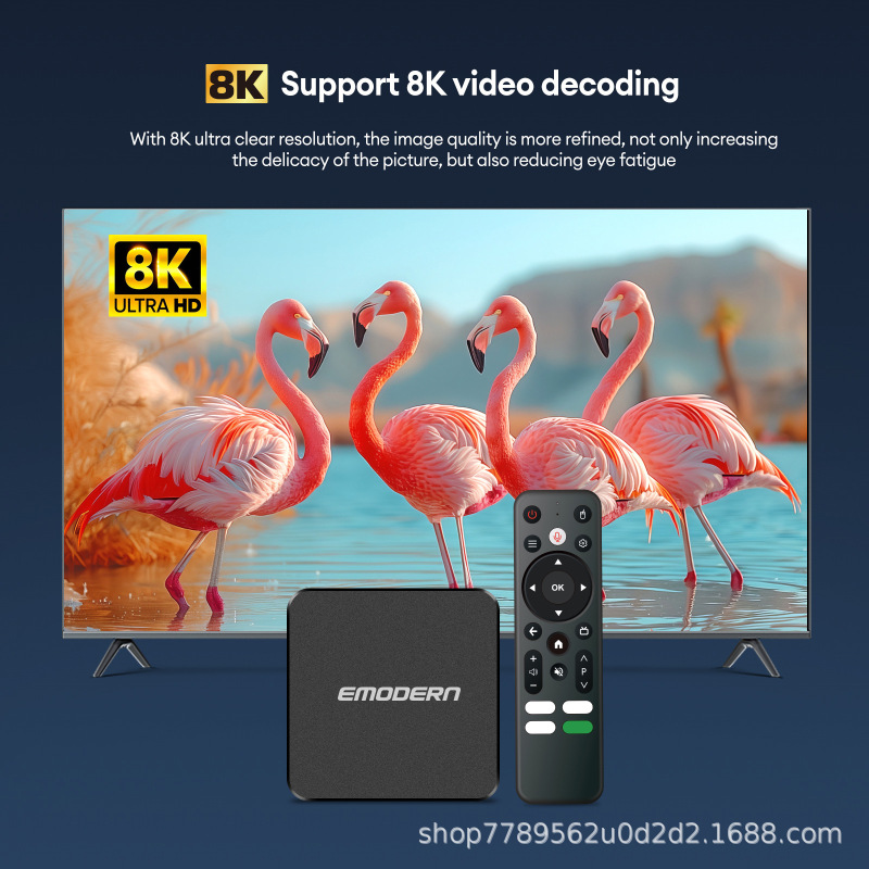 工厂直销 网络播放器双频wifi高清Android机顶盒外贸TV4K播放|undefined