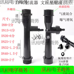 Upvc Ejector Venturi Tube Water Injector Gas-Liquid Mixing Aeration Oxygenation Acid and Alkali Corrosion Resistance Ozone