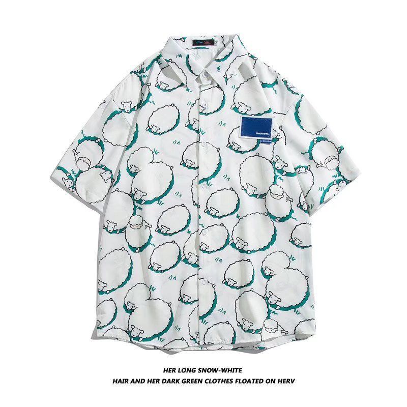 Camisa de manga corta para hombres 2022 nueva camisa floral delgada de secado rápido de moda suelta media manga estilo Hong Kong Ruan media manga guapo