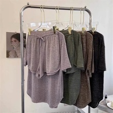 特大码斤慵懒风套装女夏季胖妹妹宽松短袖短裤运动休闲两件套