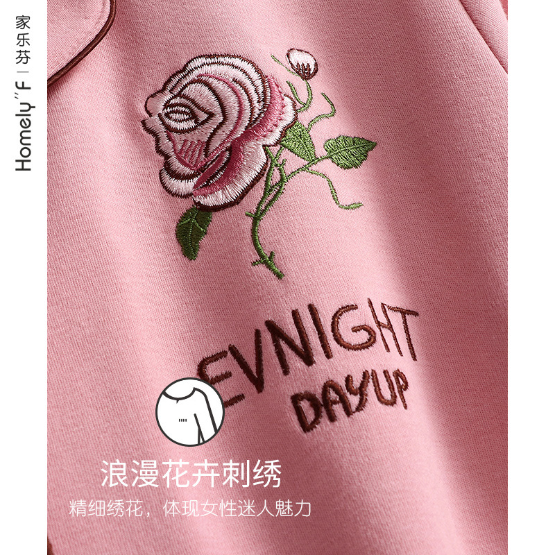 Pijamas de mujer de primavera y otoño 100% algodón de manga larga para el hogar traje fino de otoño e invierno