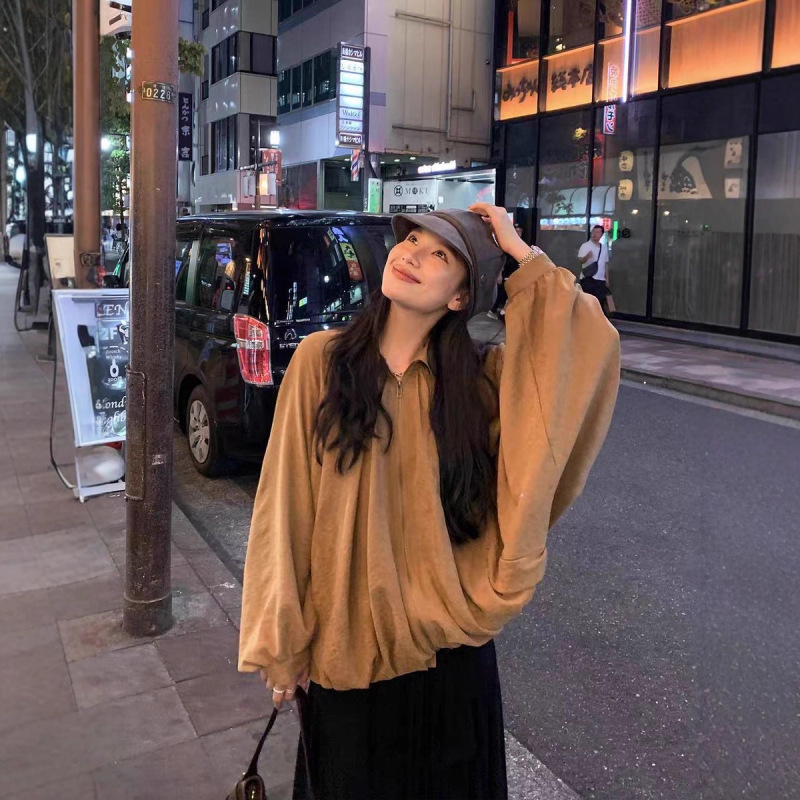 DaqianwithU 秋叶垂感蝙蝠袖斗篷夹克女2025秋季新款显瘦外套薄款|undefined