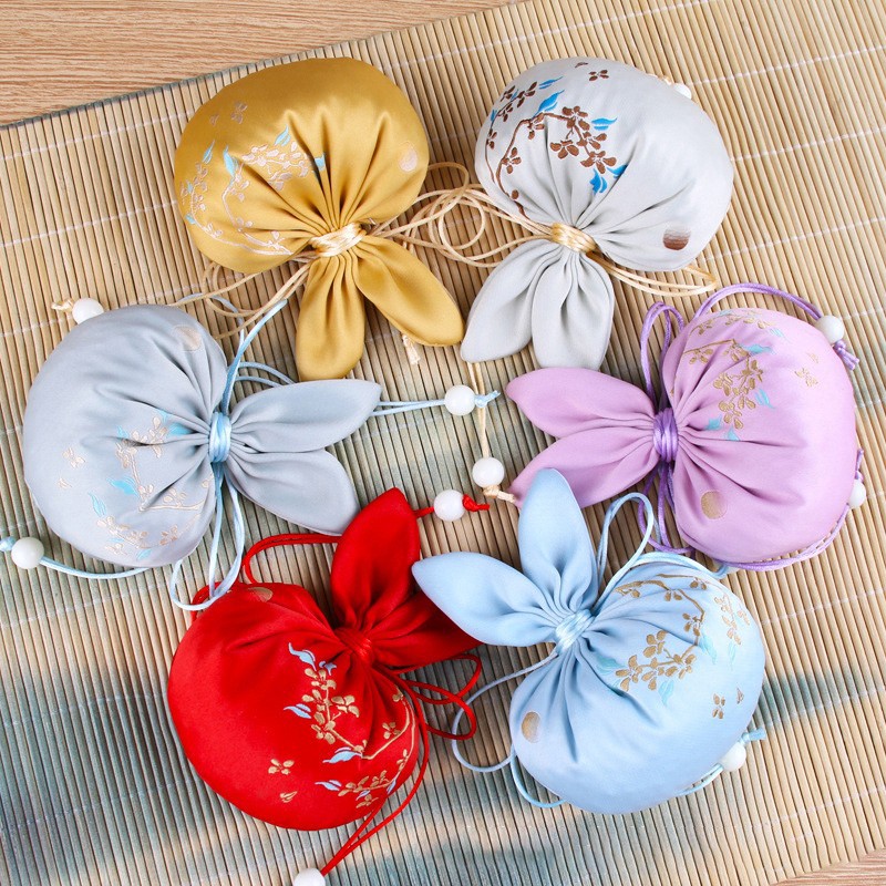 Dragon Boat Festival bolsa de joyería bolsa de aromaterapia bolsa tejida bordada bolsa de loto Zen estilo chino tradicional estilo antiguo brocado bolsa vacía