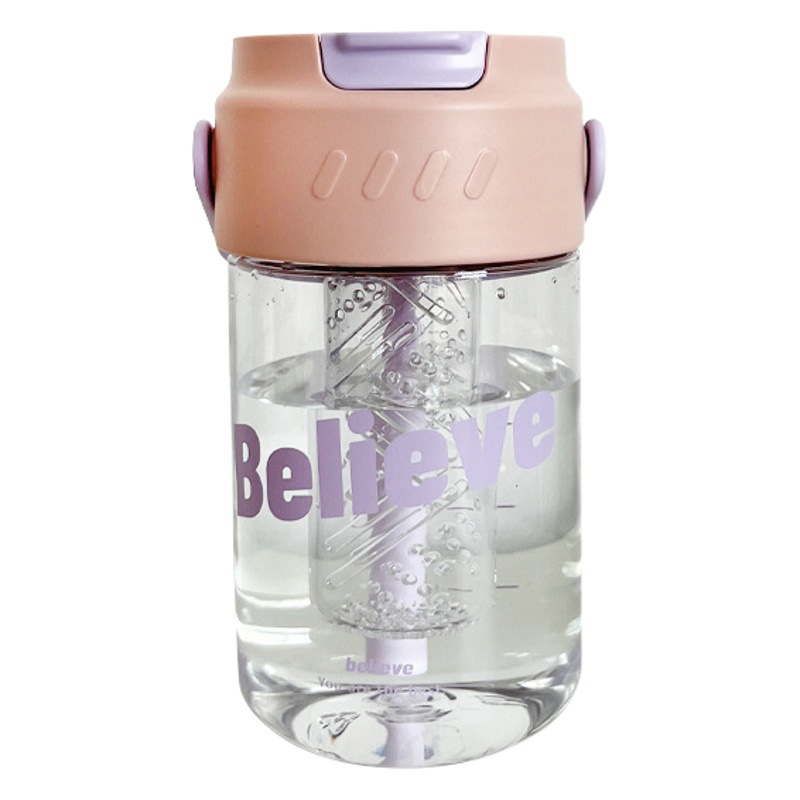 Muji Cup, Good Quality Cup, Good-Looking, Simple, Portable, Drop-Resistant Plastic Cup with Tea Partition, High Temperature Resistant Water Cup