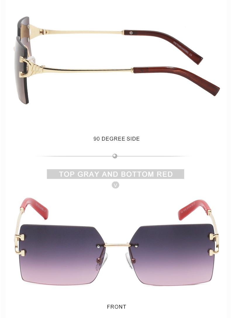Neue Mode Stil Korea Randlose Sonnenbrille display picture 11
