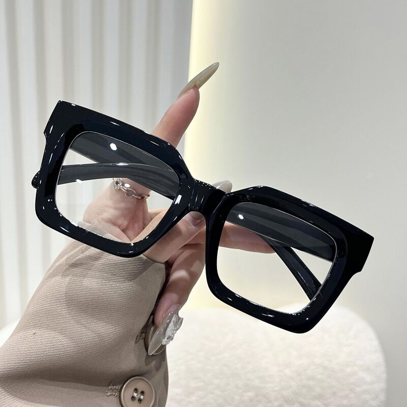 Retro Square Frame Rice Nail Glasses Frame for Men and Women 2025 New Cross-Border Plain Anti-Blue Light Glasses Frame Fashionable Flat Glasses