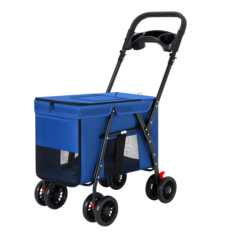 소형, 중형, 대형견용 경량 접이식 소형 애완동물 유모차 개와 고양이용 애완동물 유모차 테디 유모차