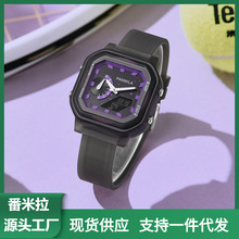 番米拉2024新款多功能学生电子表夜光休闲男女生果冻硅胶手表0628