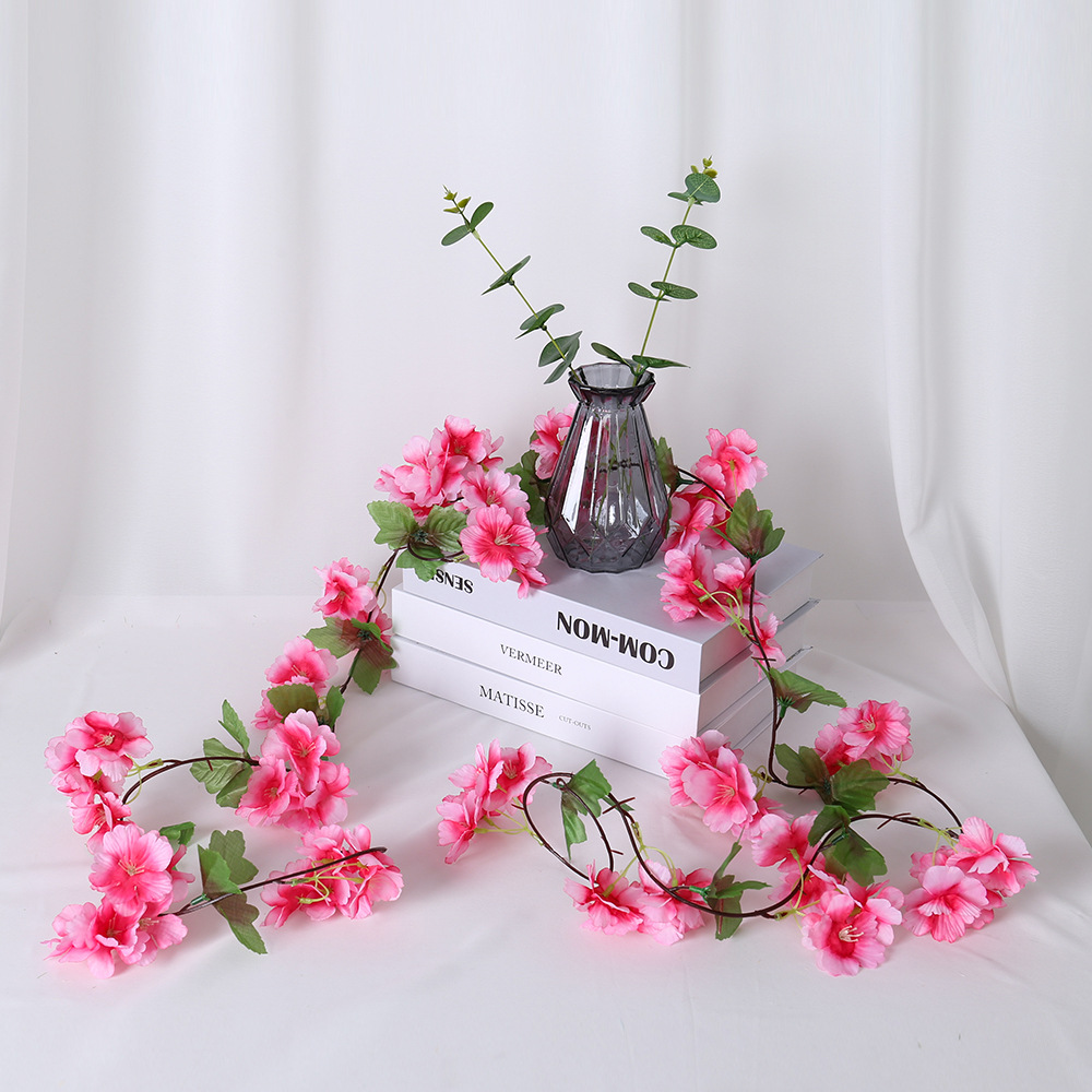 18 diadema hoja flor de cerezo ratán flor artificial boda hogar tubería techo barandilla decoración pétalos accesorios flor de seda