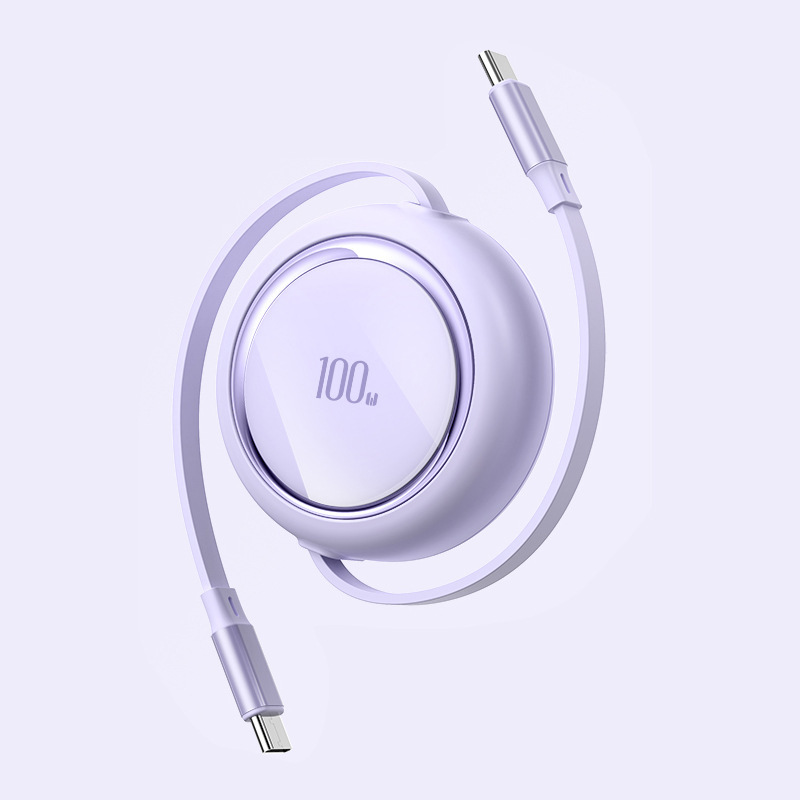 アルミニウム合金格納式データケーブル Type-C ダブルヘッド PD100W 超高速充電 Apple 15 携帯電話充電ケーブルに適しています|undefined