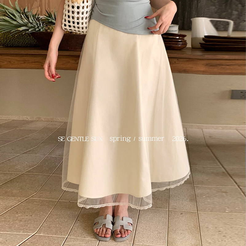 [Special Offer, No Returns or Exchanges] Xiu Xixi's New Summer Pleated High-Waisted Skirt, French-Style Long Skirt with Large Hem 85383