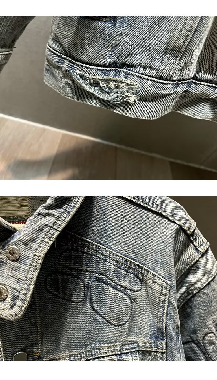 Men's Clothing Spring and Autumn New Slim Fit Ripped Denim Jacket Non Stretch Denim Jacket Top Lapel Jacket Retro Denim Clothes_voghion.com