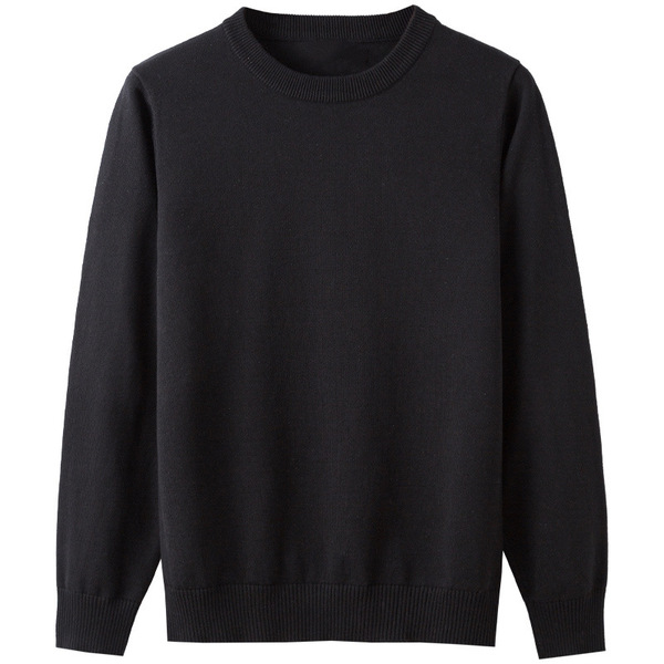 Men's soft keep warm velvet solid color knitted sweater