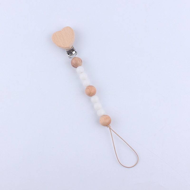 Nuevo bebé suministros dibujos animados animal haya clip calmante bebé cuentas de silicona mordedura molar pezón cadena