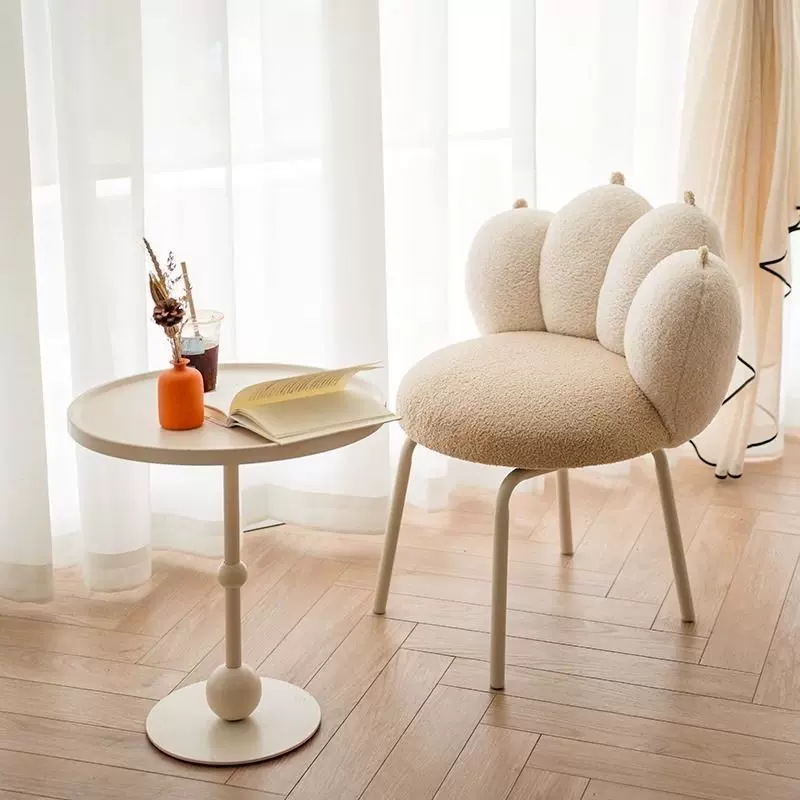 网红化妆椅梳妆凳设计师现代简约卧室家用轻奢靠背ins白色奶油风