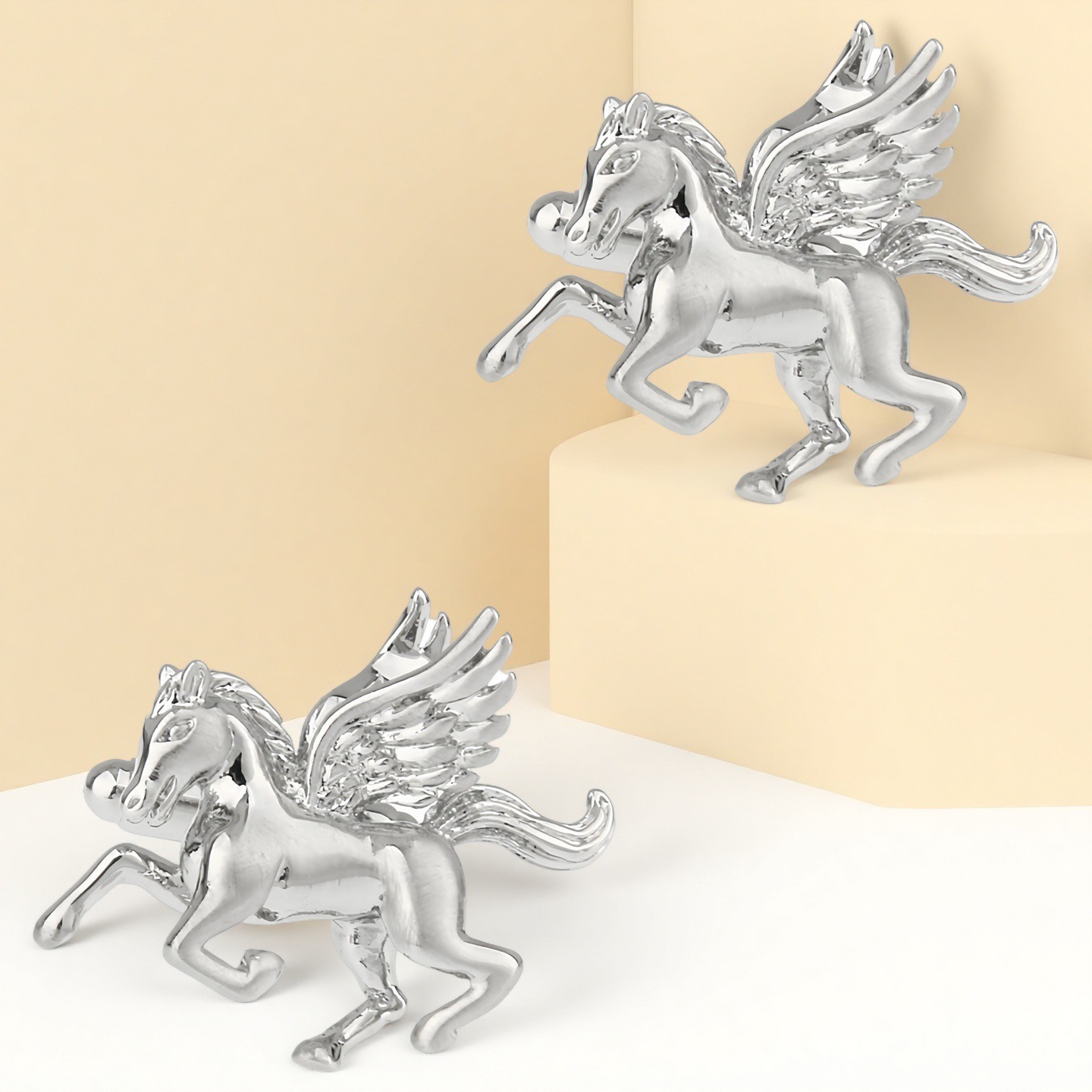 [TZG Cufflinks] Men's French Shirt Cufflinks Cuff Cuffs Pentium Winged Horse Cufflinks