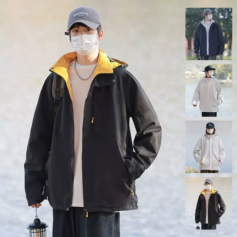 运动外套男2024春季新款休闲冲锋衣男春季潮流防水户外夹克男装