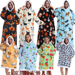 Temuは新型秋冬毛布の防寒服を代行して、帽子の怠け者と男女のカップルの金を延長して保温の衛衣を強化します。
