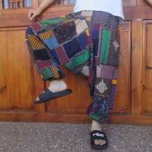 中国风亚麻灯笼裤男春夏宽松阔腿尼泊尔大裆裤复古休闲垮裤哈伦裤