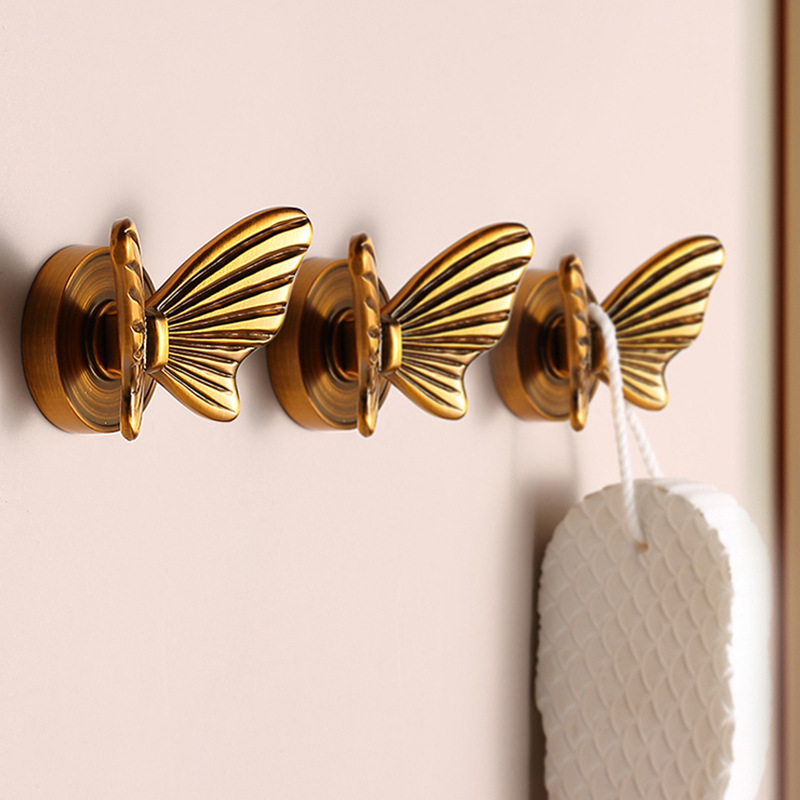 Coat Hooks for Entryway, Wall-Mounted Coat Rack, Wardrobe, Shoe Cabinet, Bathroom Towel, Light Luxury Creative Butterfly Hooks
